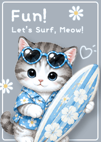 blue A surfer kitten