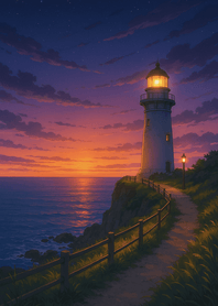 Lighthouse Sunset Coastal Path love