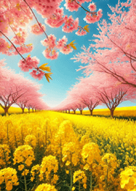 身につけるだけで運気上昇45（桜と菜の花）