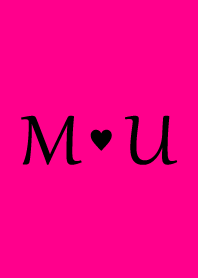 Initial "M & U" Vivid pink & black.