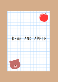 BEAR AND APPLE GRAPH PAPER-LIGHT BROWN
