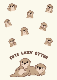 Cute lazy otter_white