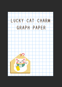 LUCKY CAT CHARM GRAPH PAPERj-CHARCOAL