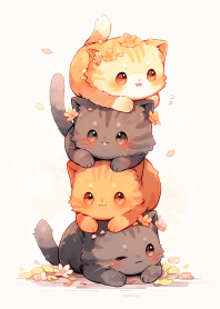 可愛的貓咪疊羅漢 3