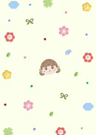 Cute girl with flowers (Pp)