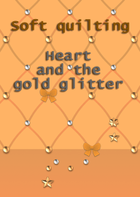 Soft quilting(Heart and gold glitter)