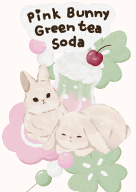 Pink bunny green tea soda