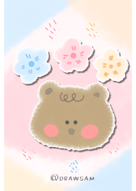 cute-bear and flower
