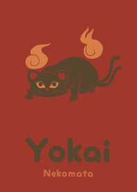 Yokai Nekomata Fallen leaves