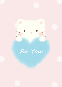 mokomoko heart -cat- pink dot 2