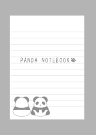 COLLAR PANDA NOTEBOOK/GRAY