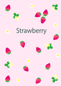 Strawberry - pink background-