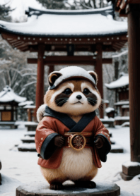 HAPPY RACCOON DOG/shrine visit