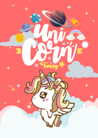 Unicorn Funny Galaxy Red