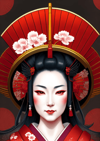 Geisha in sakura kimono 4682fC