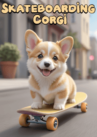 Cute Skateboarding Welsh Corgi VOL.6