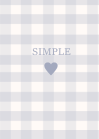 SIMPLE HEART_check ivoryblue