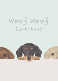 Woof Woof - dachshund - PASTEL GREEN