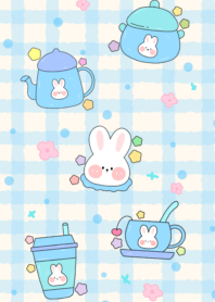 Little rabbit drinking tea2