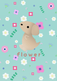 dachshund nordic flower theme18mintgreen