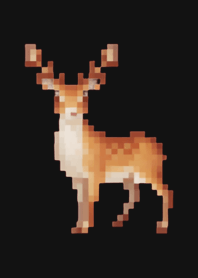 Deer Pixel Art Theme  BW 02