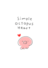simple octopus heart white gray.
