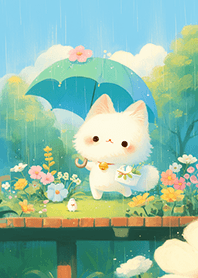 貓咪在下雨天❤