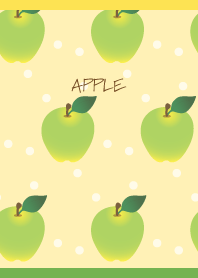 Green apple polka dots  yellow