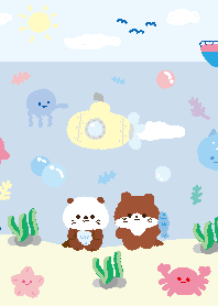 海洋風海獺和水獺
