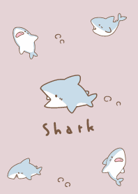 簡單可愛的鯊魚：粉米色