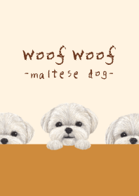 Woof Woof - Maltese dog - AUTUMN COLORS