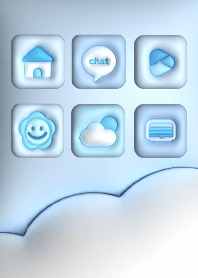 Simple 3D puffy icons- Light blue