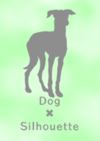 Dog silhouette Italian Greyhound(green)