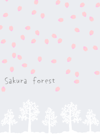 Hutan Sakura: abu-abu merah muda