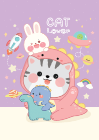 แมวไดโนน่ารัก : สีม่วง