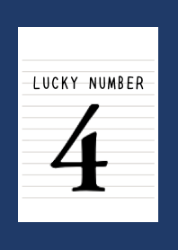LUCKY NUMBER 4 NOTEBOOKj-NAVY BLUE