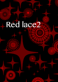 お花とリボンレース-レッド 2-