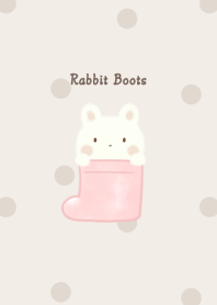Rabbit and Boots* -pink- dot