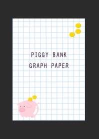 PIGGY BANK GRAPH PAPER-CHARCOAL GREY