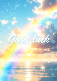 Good luck. sea, rainbow and sun