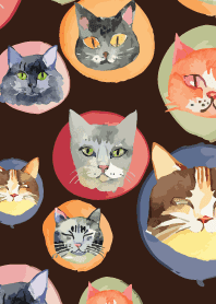 holiday cats4 on brown