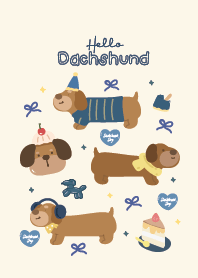 Hello Dachshund : Love Navy