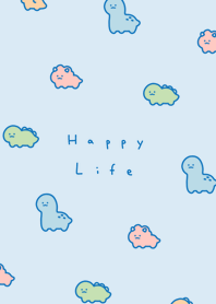 Smile Dinosaurs(pattern)/aqua blue.