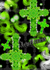 Jewel cross -Green-
