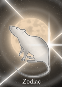 Zodiac rat and moon JPN