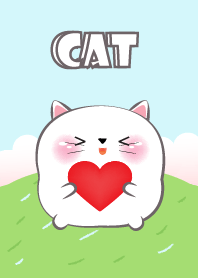 Cute Chubby White Cat Theme