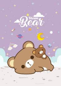 Brown Bear Love Galaxy Violet