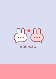 Pair Rabbet&Heart / Peach Pink&Purple