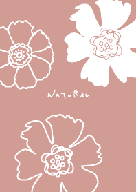 2種の白い花 ピンク4