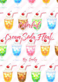 Colorful Cream Soda Float.